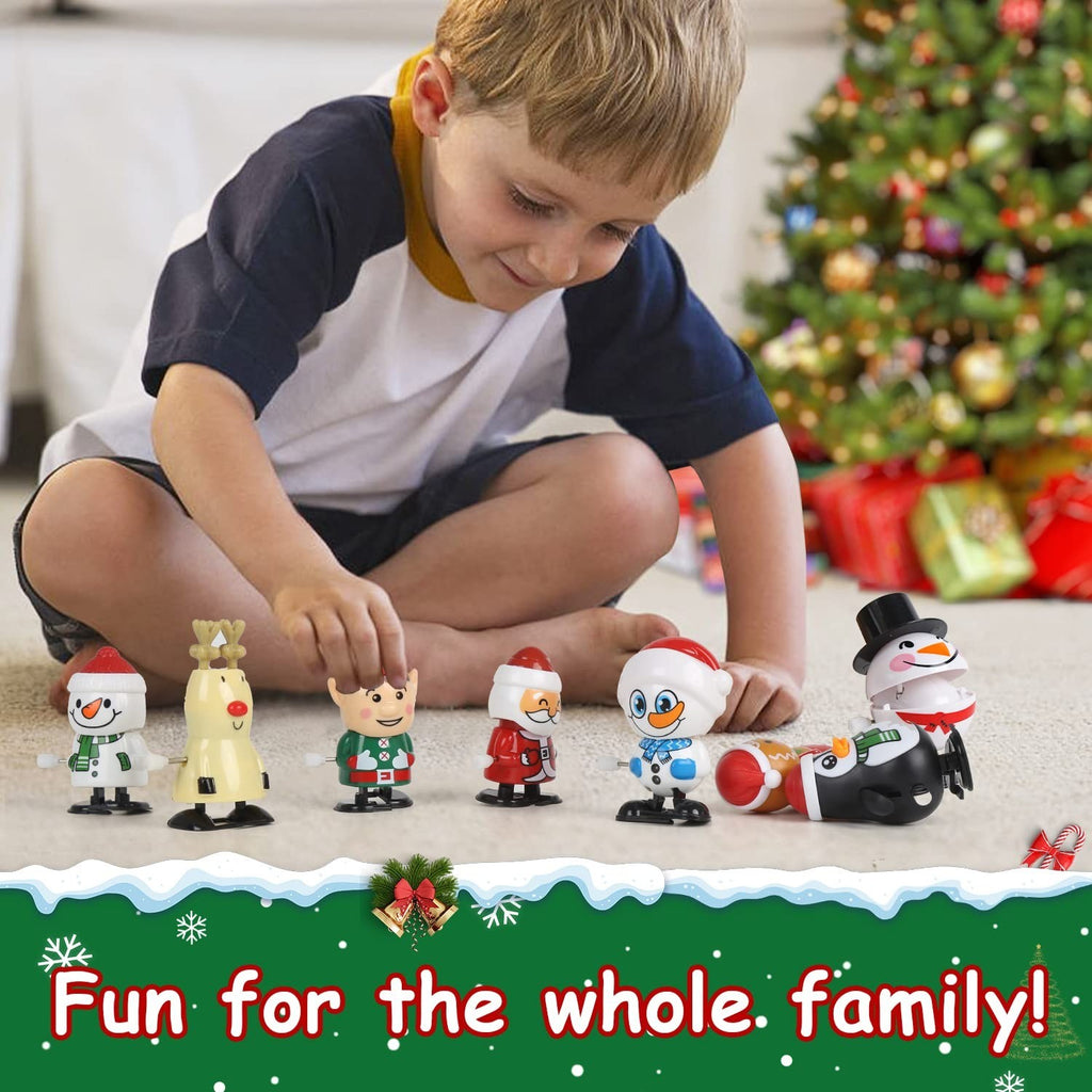 8 Pack Christmas Wind Up Toys Assortment Stocking Fillers Kids Party Gifts