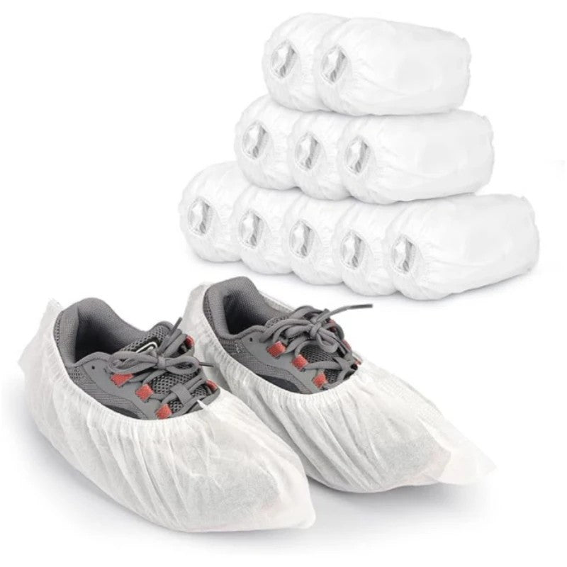 100-Pack Disposable Shoe Covers – Non-Slip Booties for Floor & Carpet Protection