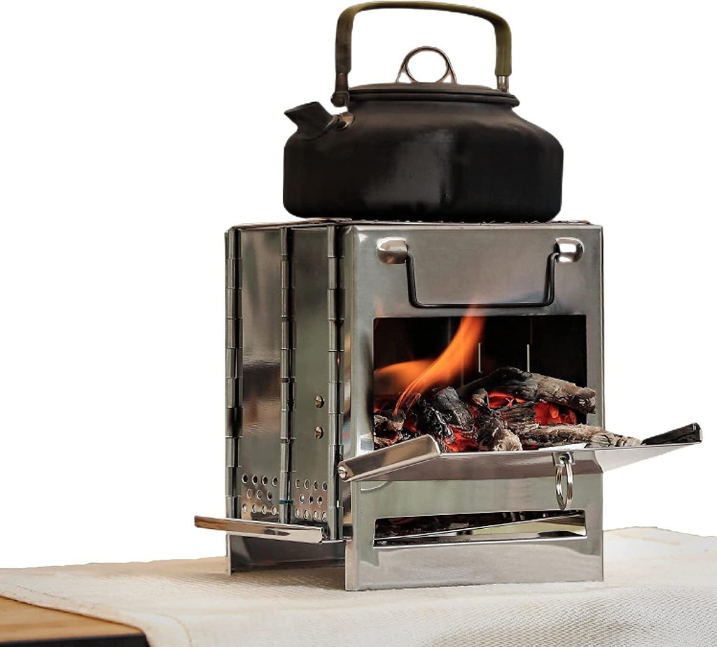 Wood Burning Stove Portable Foldable Grill Outdoor Camping Cookware Barbecue BBQ