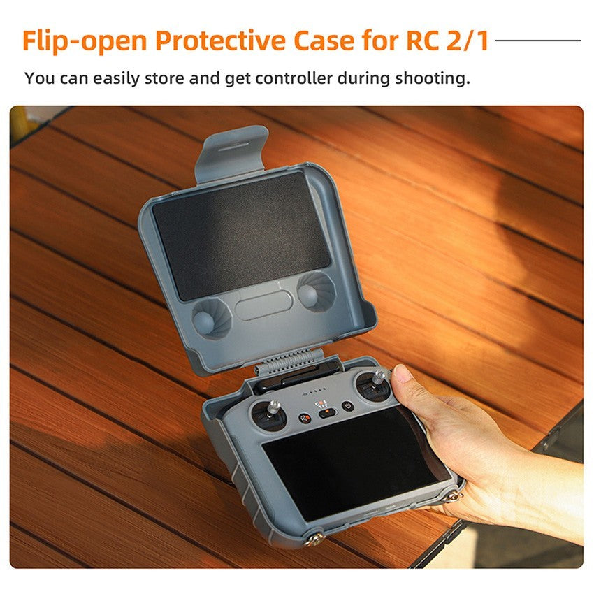 Remote Control Storage Case with Light-Blocking Cover Sunhood for DJI RC 2/1