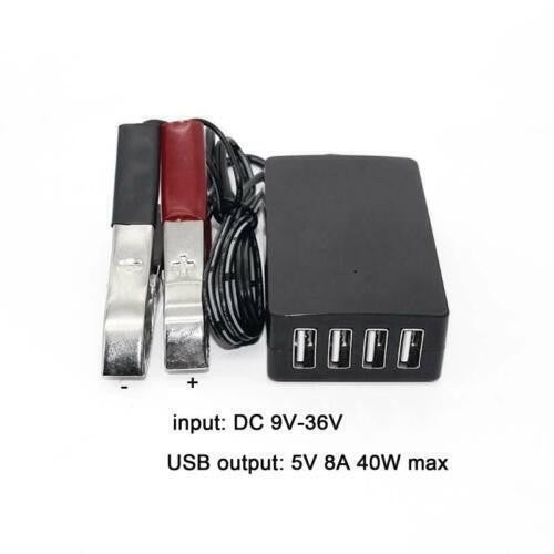 DC Converter with Battery Clip 12v-24v to 5V USB QC3.0 Fast Charger Durable