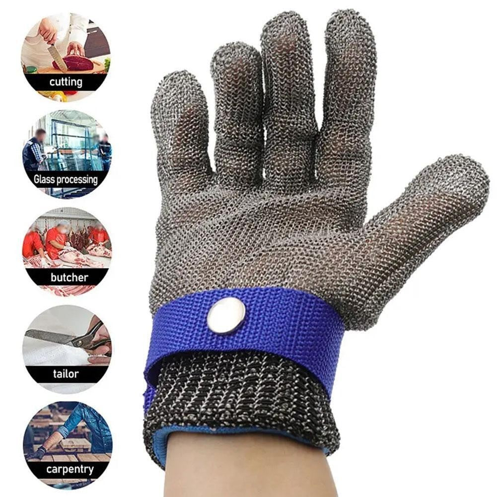 Stainless Steel Mesh Protective Glove Cut Resistant Chain Mail Work Safety•
