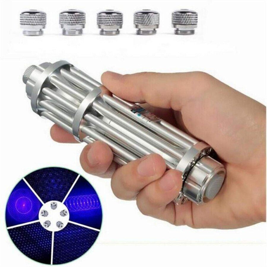 <1MW Laser Pointer Beam Light Powerful Blue Laser 500 Km Aluminum box set