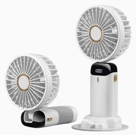 Portable Handheld Mini Fan Foldable Neck Hanging Fans 5 Speed USB Rechargeable