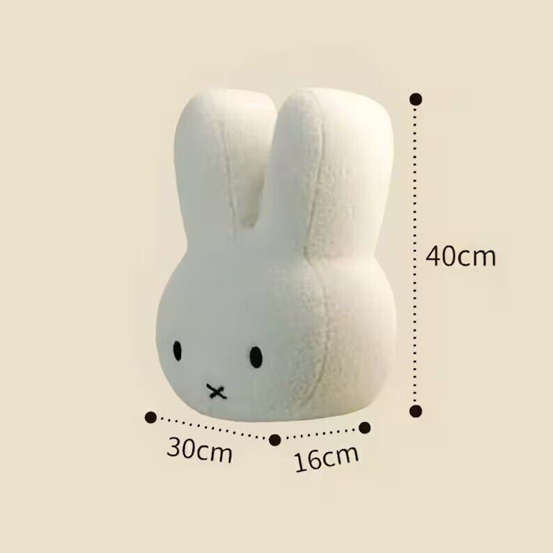 40cm&Beige White HUGE Miffy Mascot Rabbit Face Sleeping Cushion Hug Bed Pillow