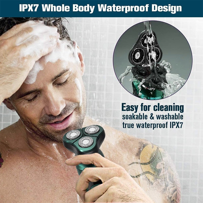 USB Rechargeable Electric Shaver for Men Wet Dry Rotary Beard Trimmer UK