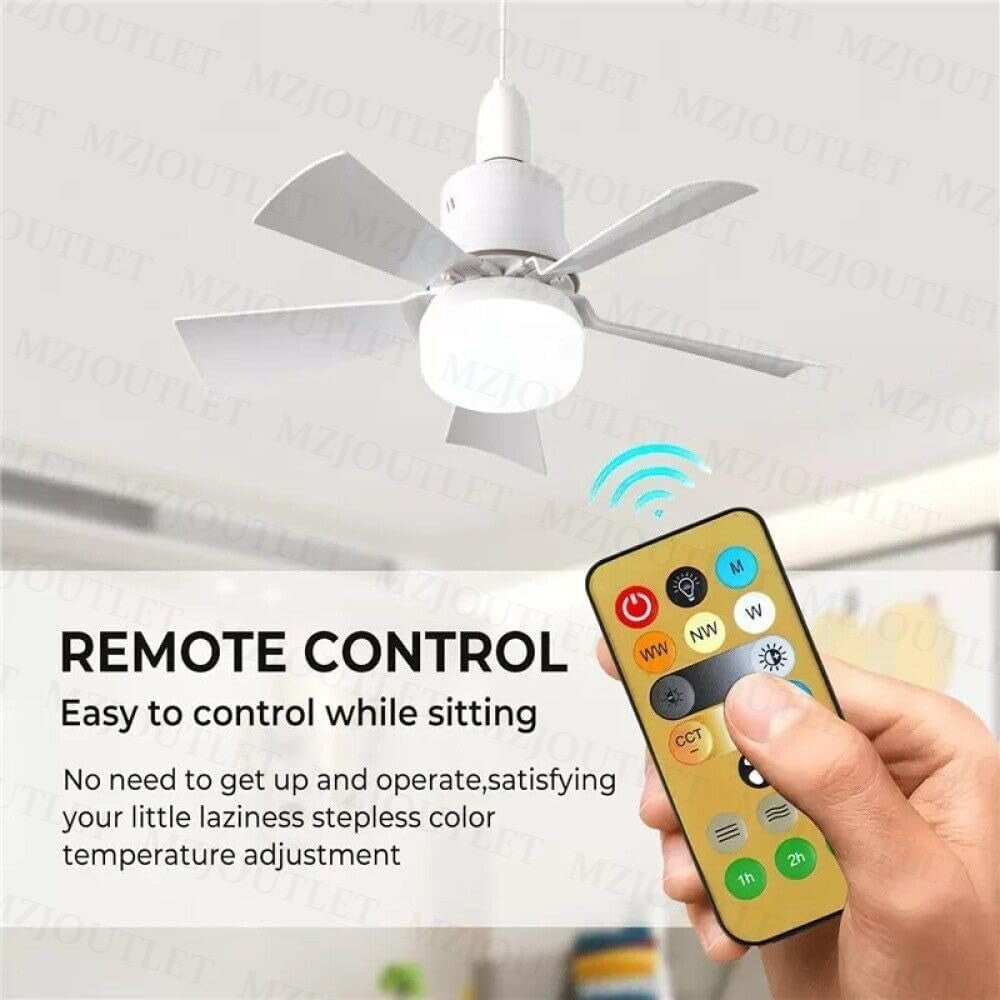 Modern Led Ceiling Fan with Light Dimmable E27 Bedroom Living Room Fan Lamp 30W
