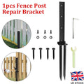 Heavy Duty Steel Fence Post Repair Kit - Anchor Brackets & Ground Spike UK