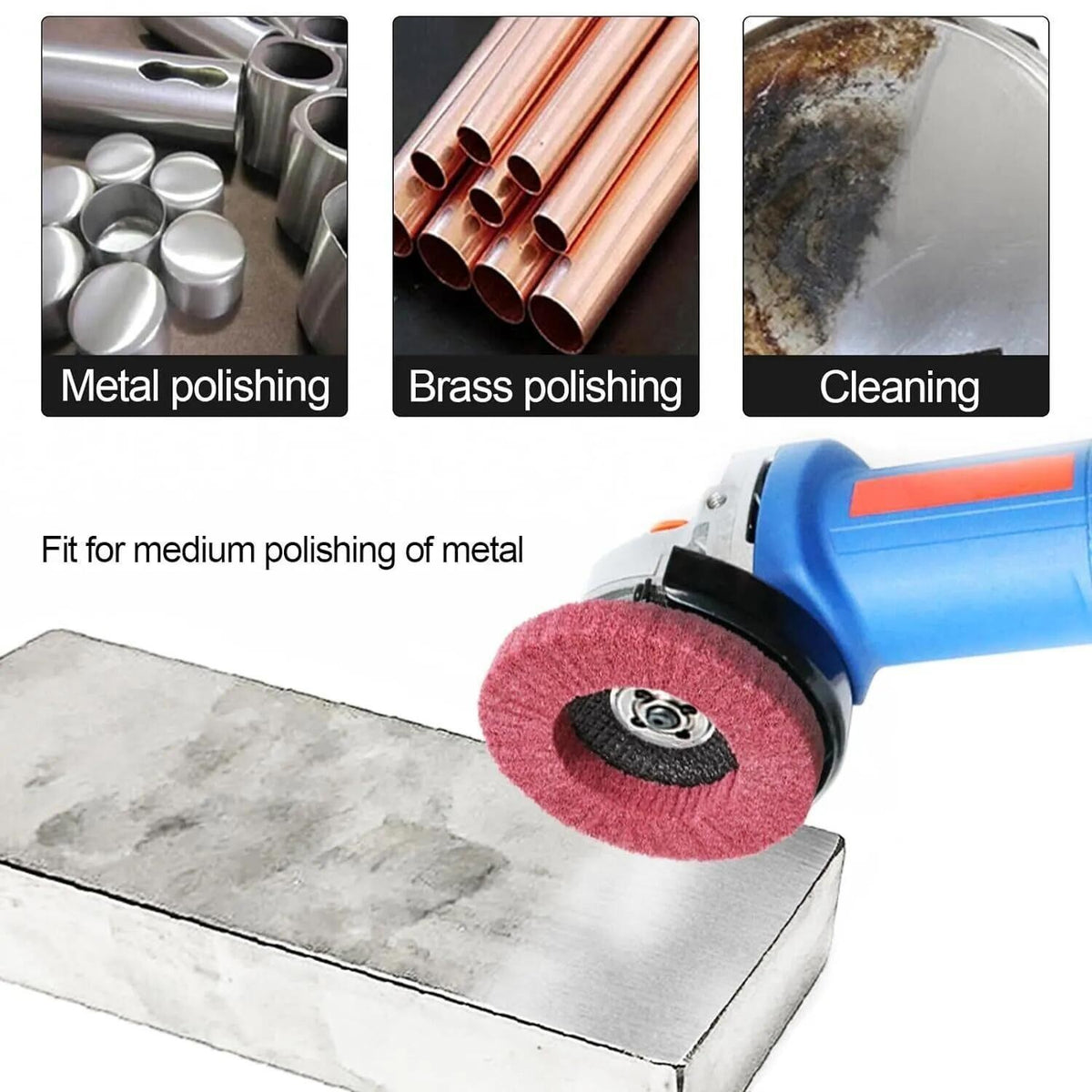 4" Nylon Fiber Wheel Flap Disc Abrasive Polishing Buffing Pad for Angle Grinder