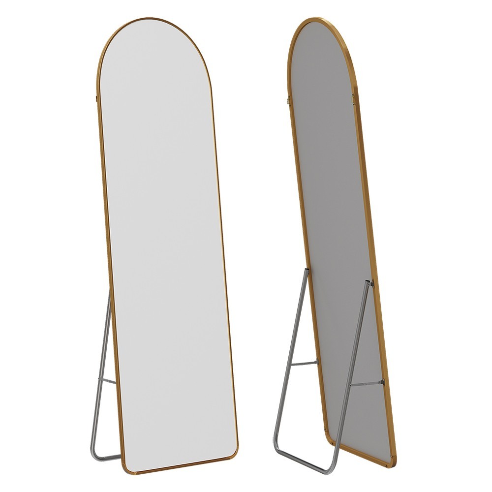 Arched Home Full Length Mirror Floor Wall Hanging Mirror with Stand 50x160cm