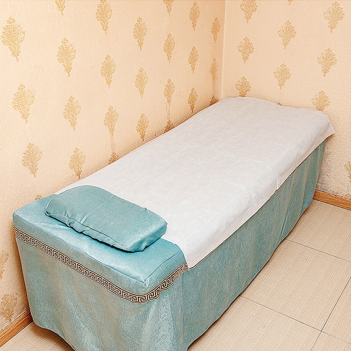 White Non-woven Disposable Sheets 100Pcs, Beauty Salon Massage Table Covers