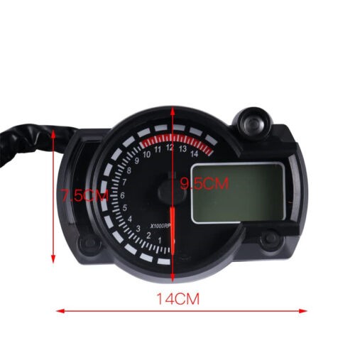 Motorcycle LCD Digital Speedometer Tachometer Gauge Motorbike Odometer UK STOCK