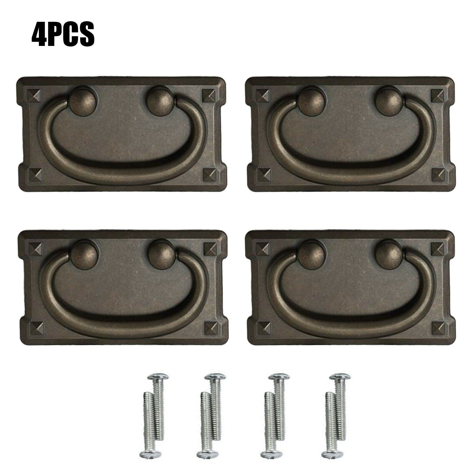 4/8Pcs Rustic Handle Oak Furniture Land Style Replacement Handle Black & Bronze