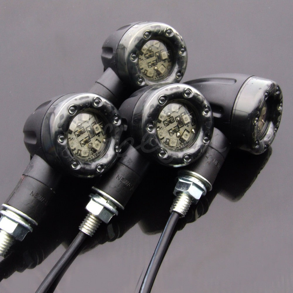 4x Universal Motorcycle LED Amber Lamp Rear Turn Signal Brake lights Indicators