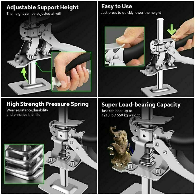 Labor Saving Arm Brick Lifter Hand Lifting Home Tool Door Cabinet Jack Clamp UK