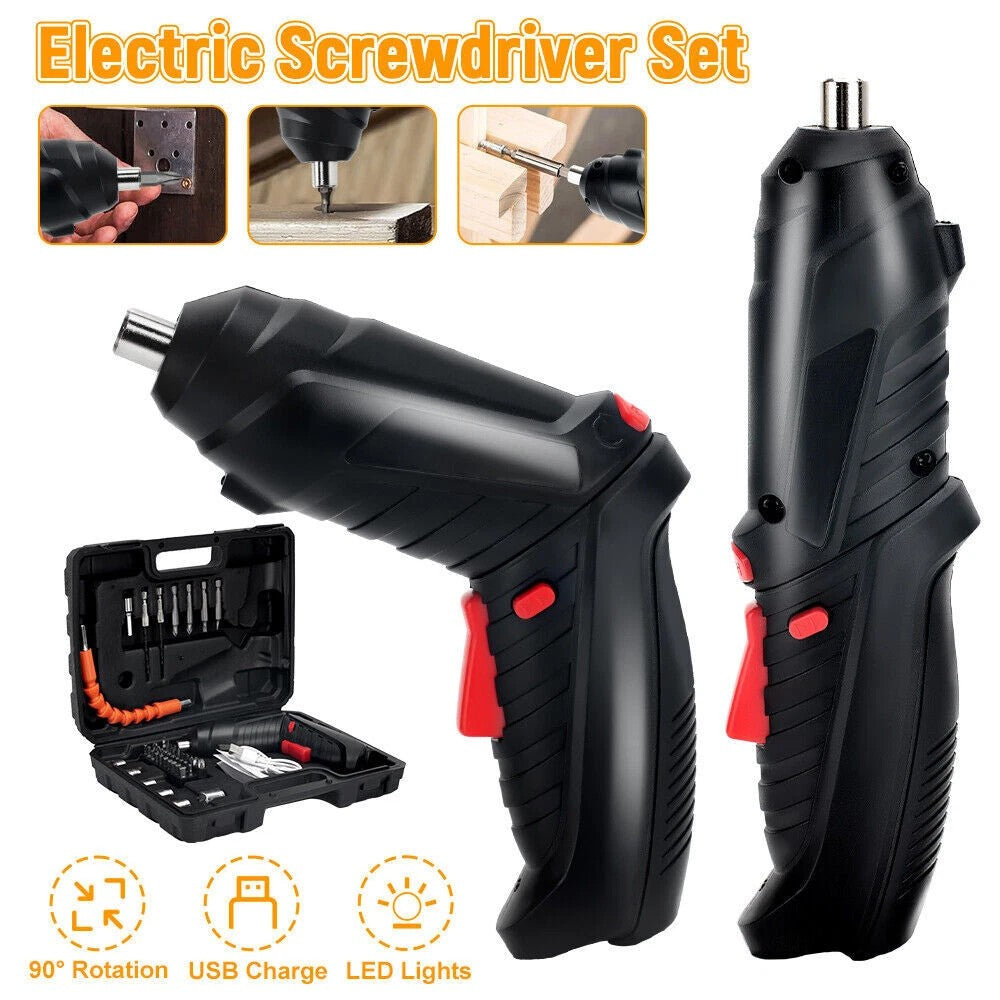 47pcs Cordless Electric Drill Set Electric Driver Screwdriver Rechargeable NEW