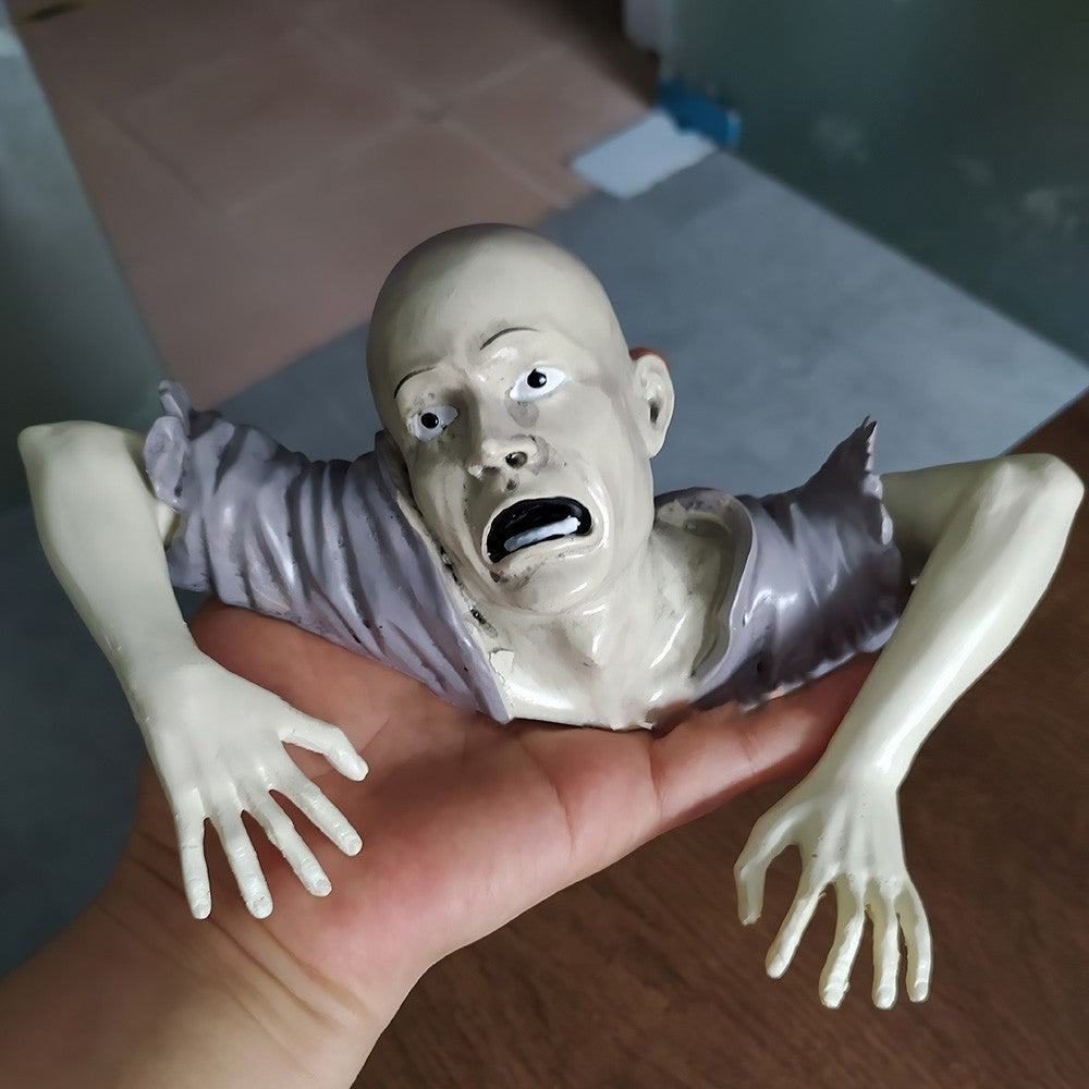 Garden Statue Graveyard Decors Halloween Crawling Zombie Horror Props Outdoor