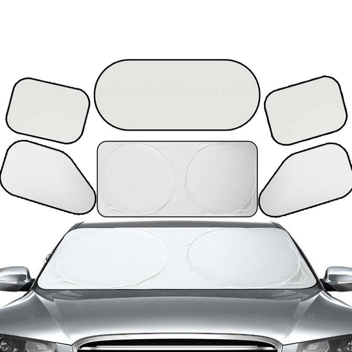 Blackout Car Window Privacy Shades 6 Pack Travel Camping Sun Cover Visors