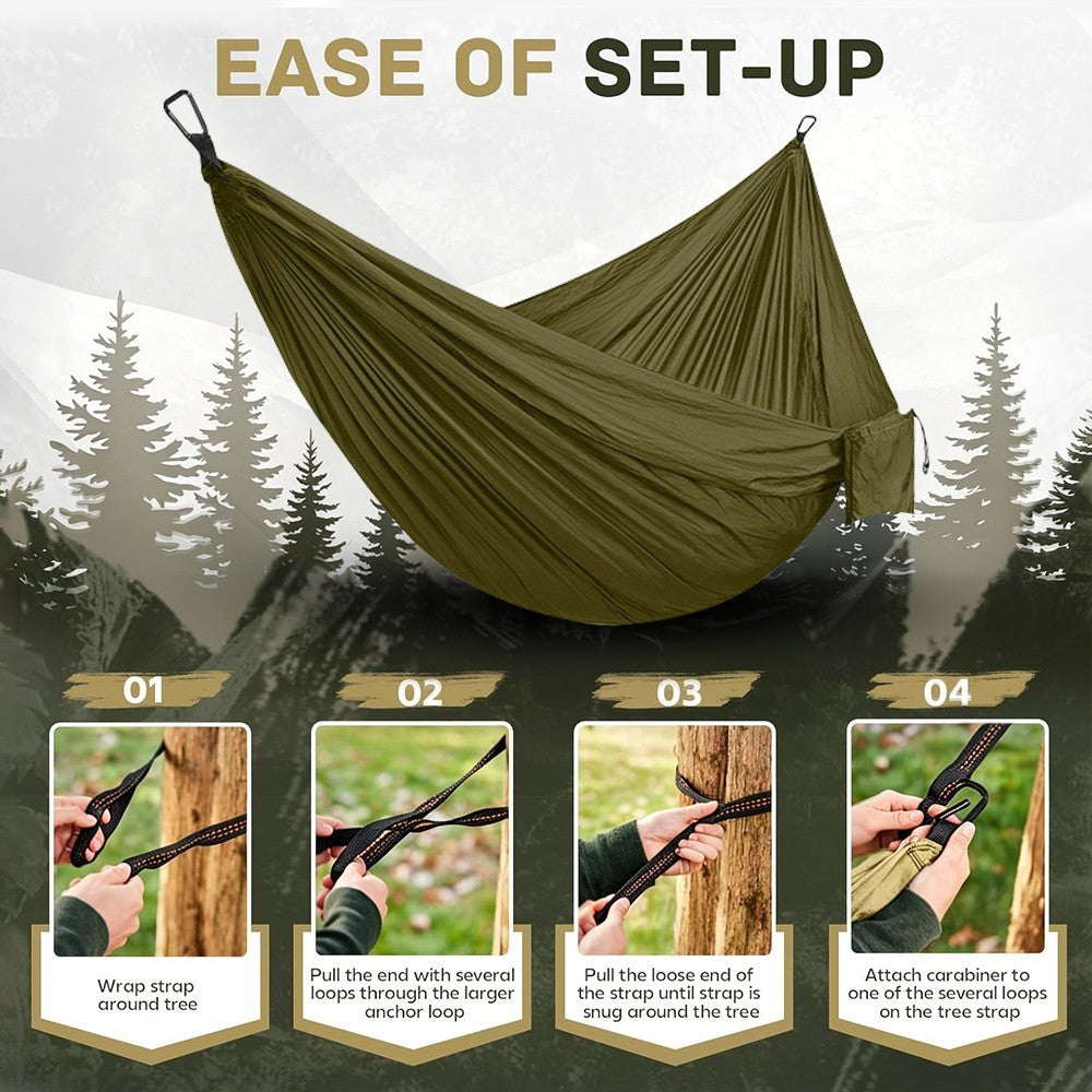 2 Person Double Camping Hammock Chair Bed Outdoor Hanging Swing Sleeping Garden