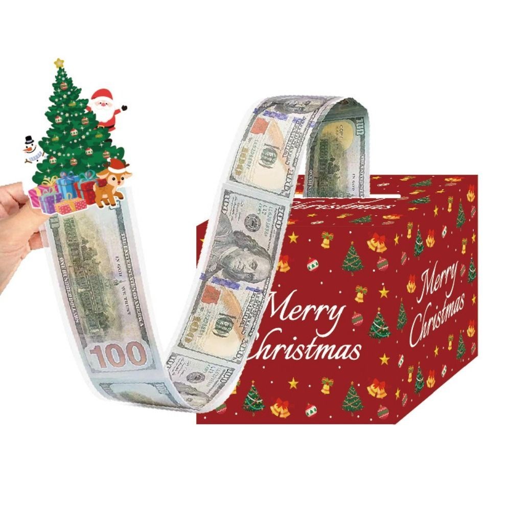Christmas Cash Box Money Roll PullOut Box Surprise Cash Gift Box Party Decor