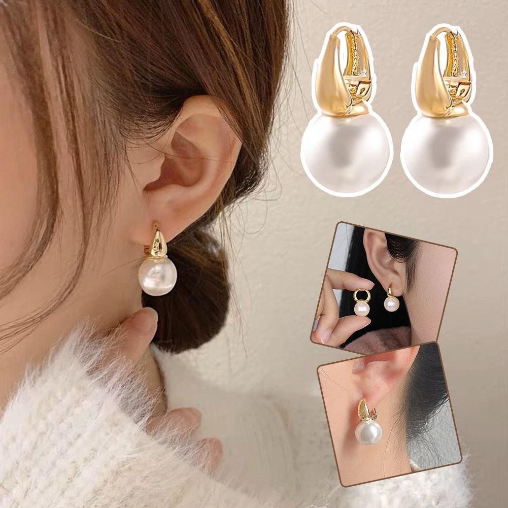 Elegant VINTAGE French Creator Earrings  Faux Pearl Trend Versatile Earring•