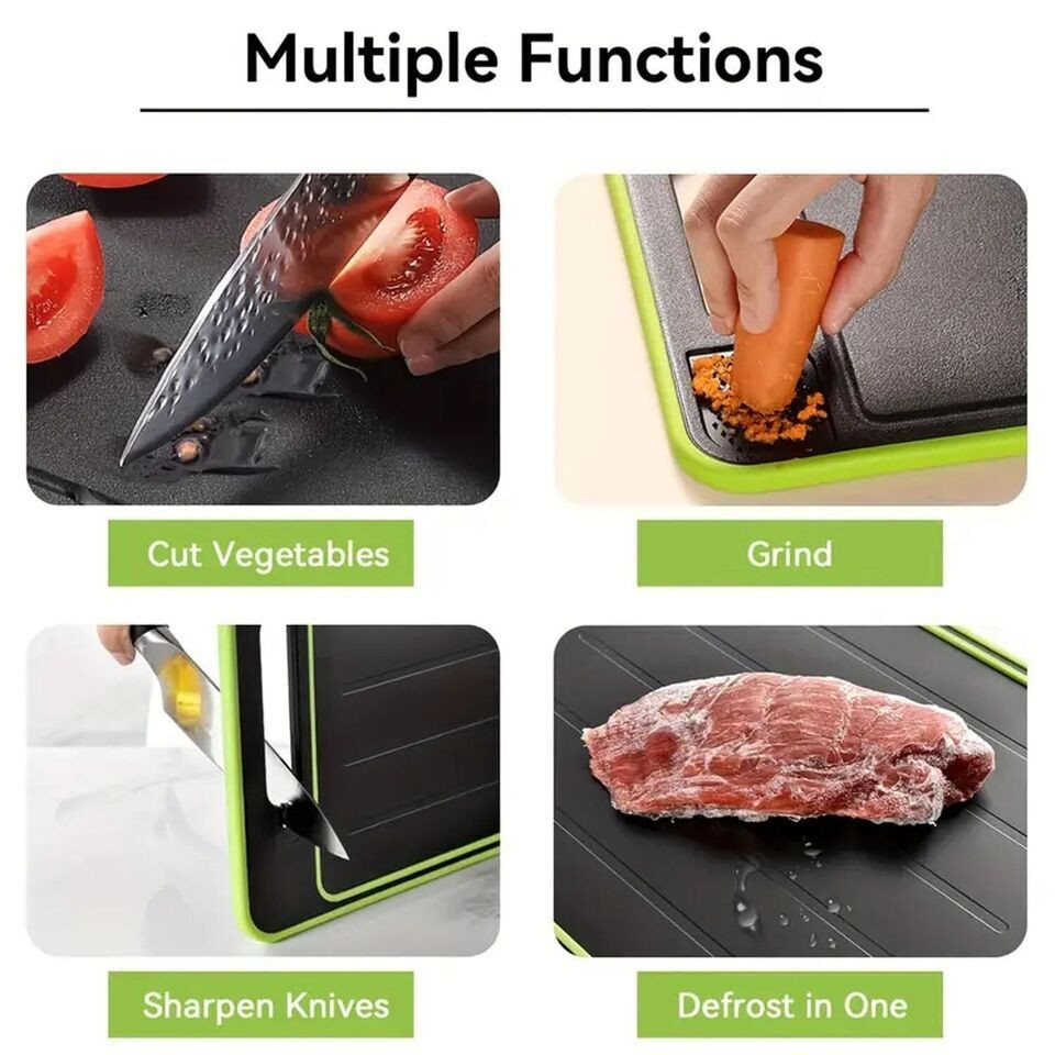 4 in 1 Thawing Tray and Cutting Board for Fast Defrosting Kitchen Tool UK