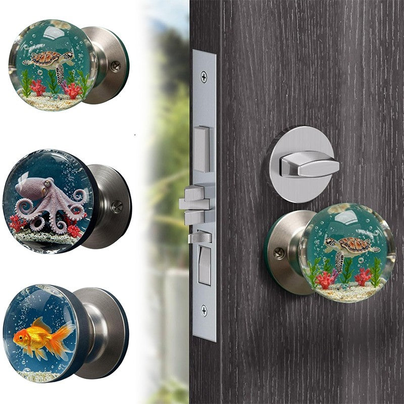 Handcrafted Unique Decorative Door Handle, Round Resin Bead Door Handle