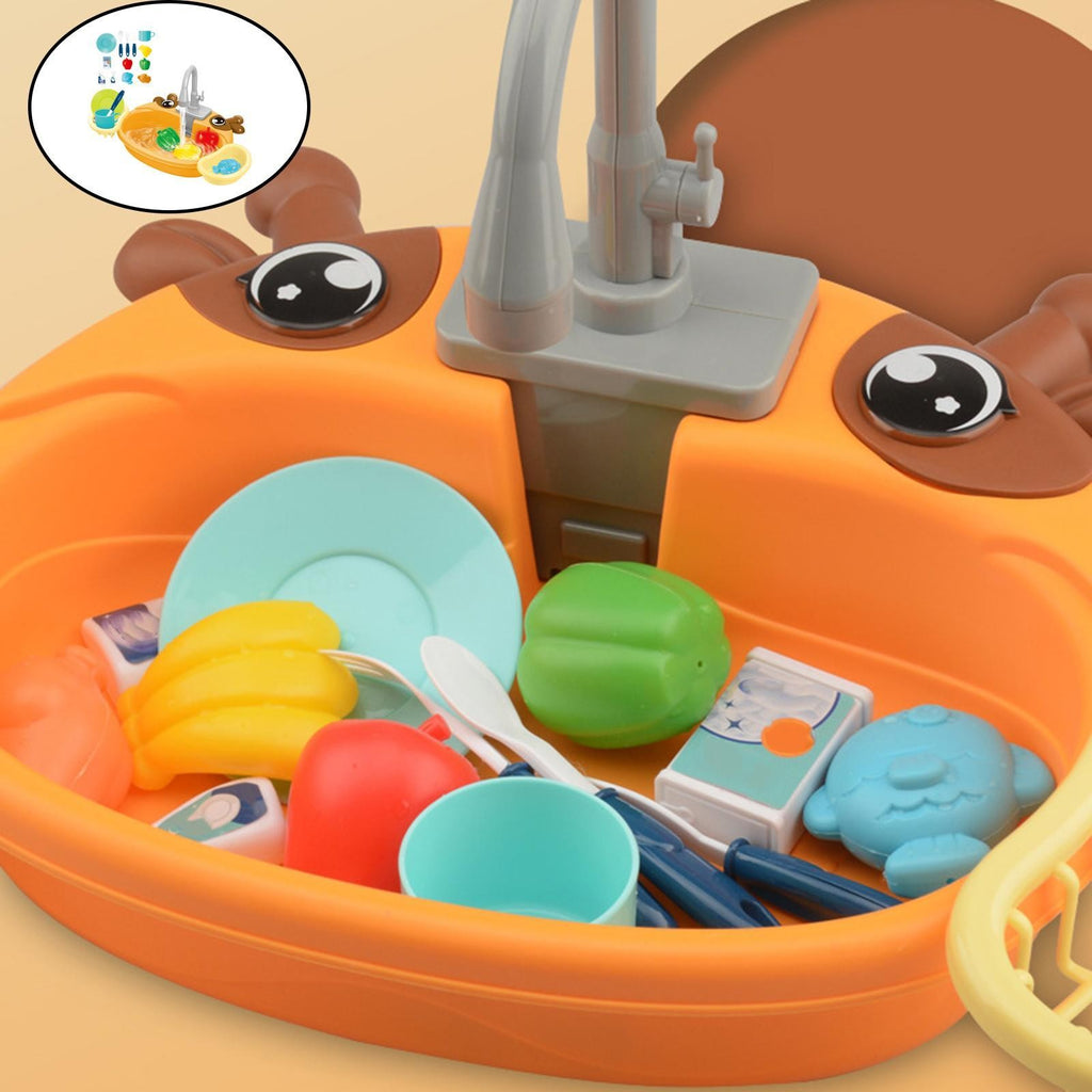 Kitchen Sink Toys Sensory Plastic with Running Water for Role Play Children