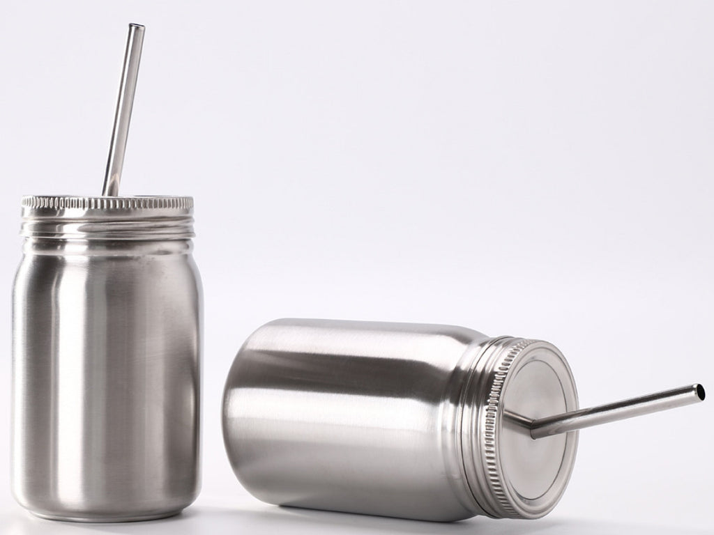 Stainless Steel Mason Jar Unbreakable Tumbler Dishwasher Safe Beverage Travel