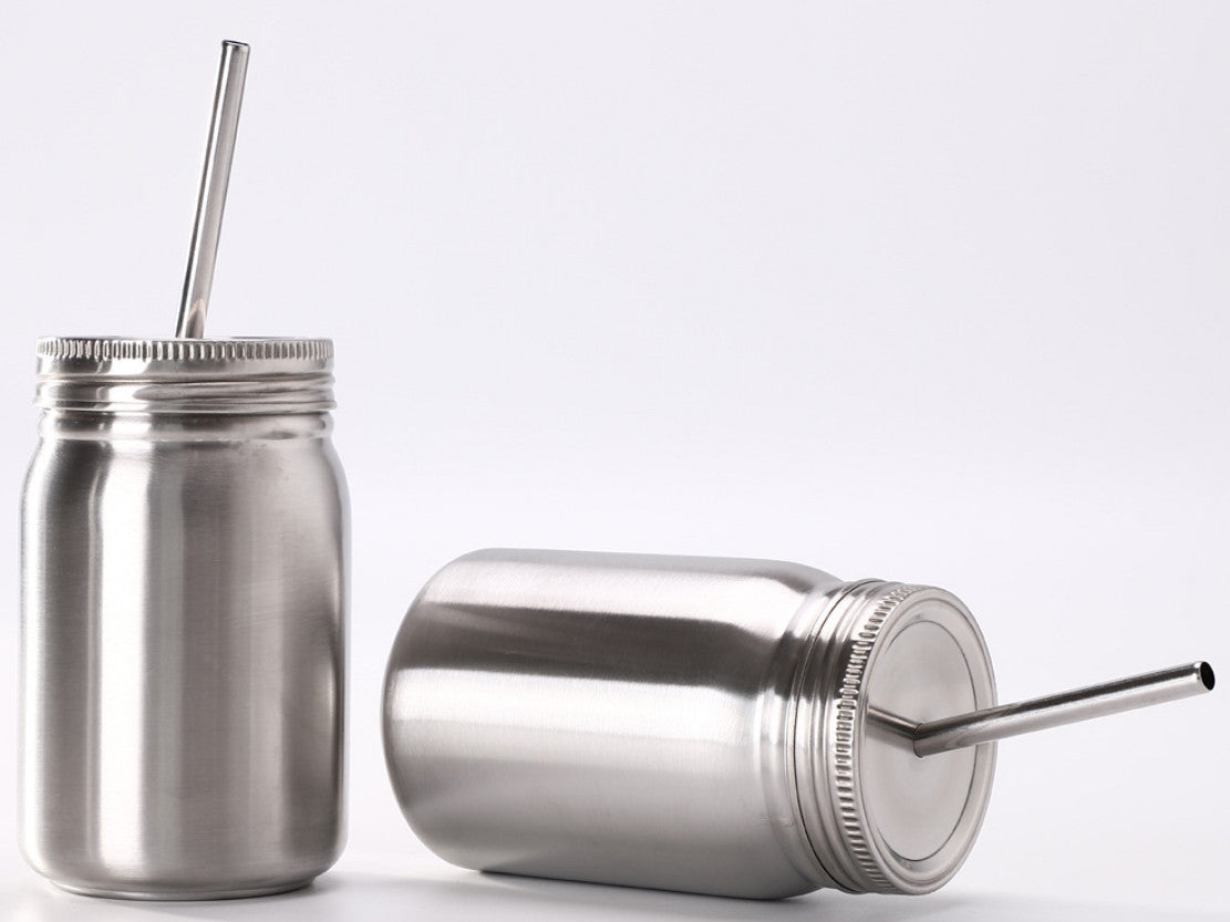 Stainless Steel Mason Jar Unbreakable Tumbler Dishwasher Safe Beverage Travel