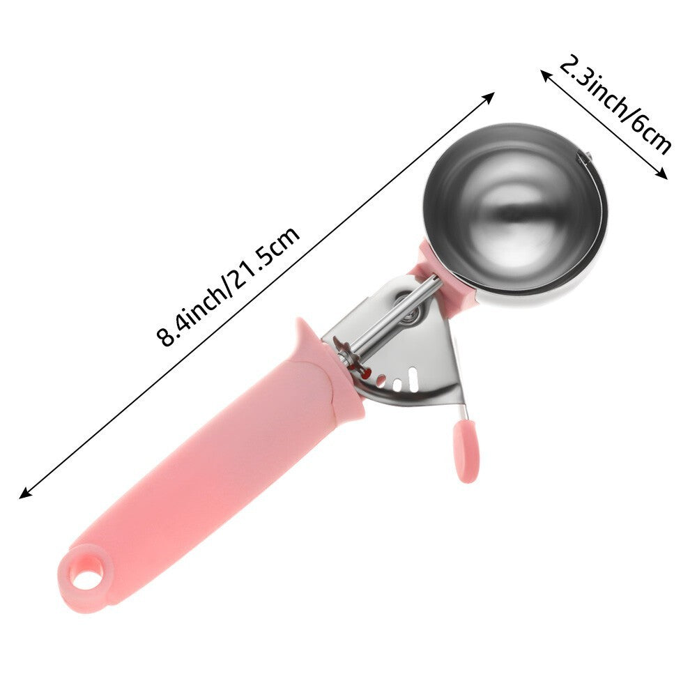 Black Ice Cream Spoon Stainless Steel Ball Scooper Metal Cookie Scoop