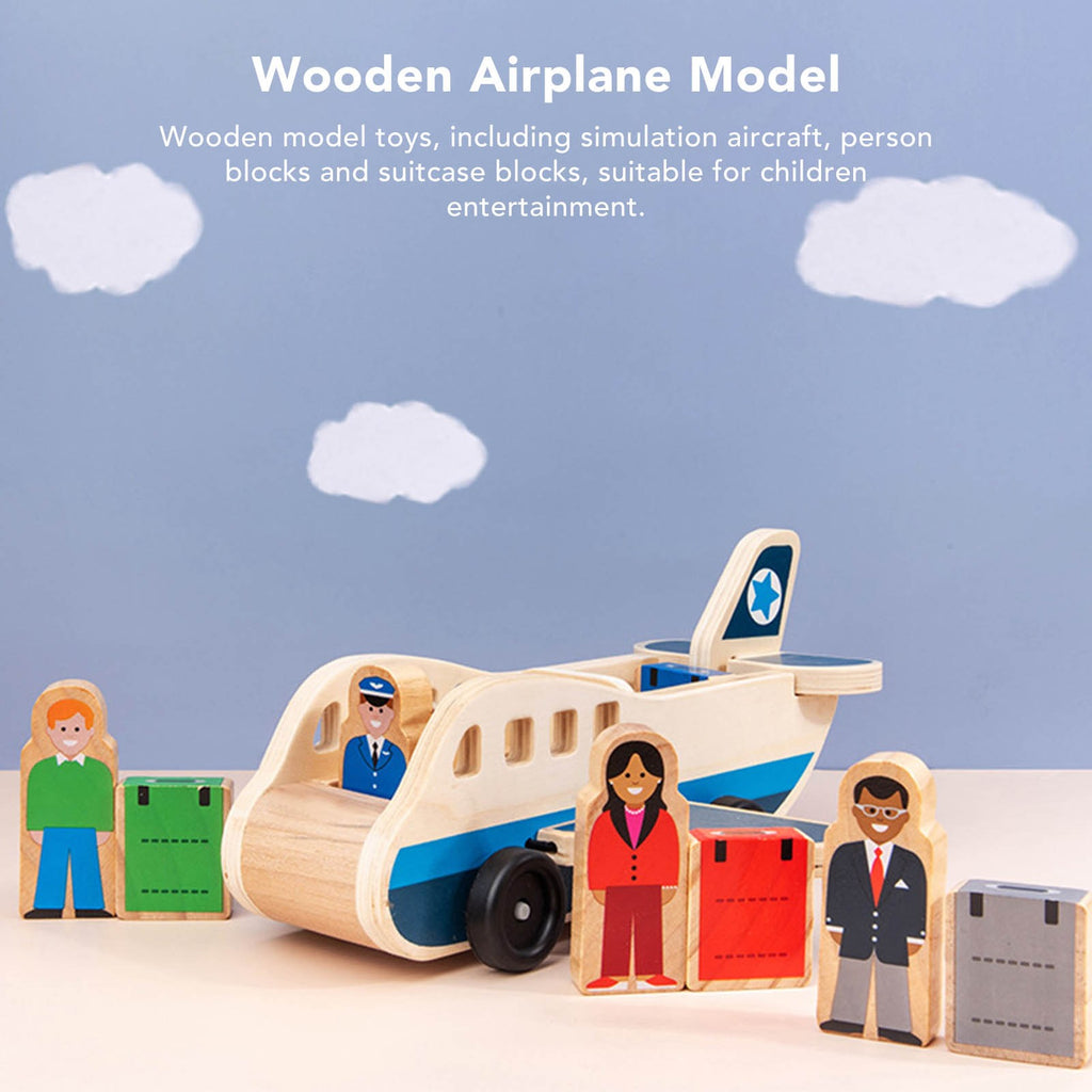 Corrosion Resistant Wooden Plane Toy Set – Suitcase & Building Blocks