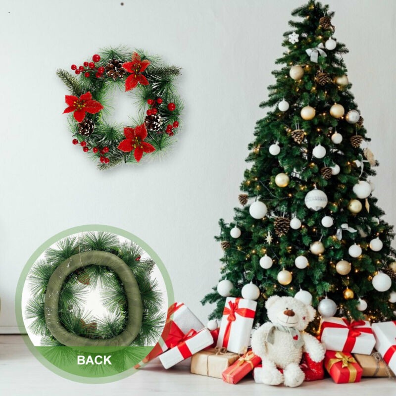 Wall Hanging Christmas Wreath Xmas Party Door Home Tree Garland Ornament Decor~