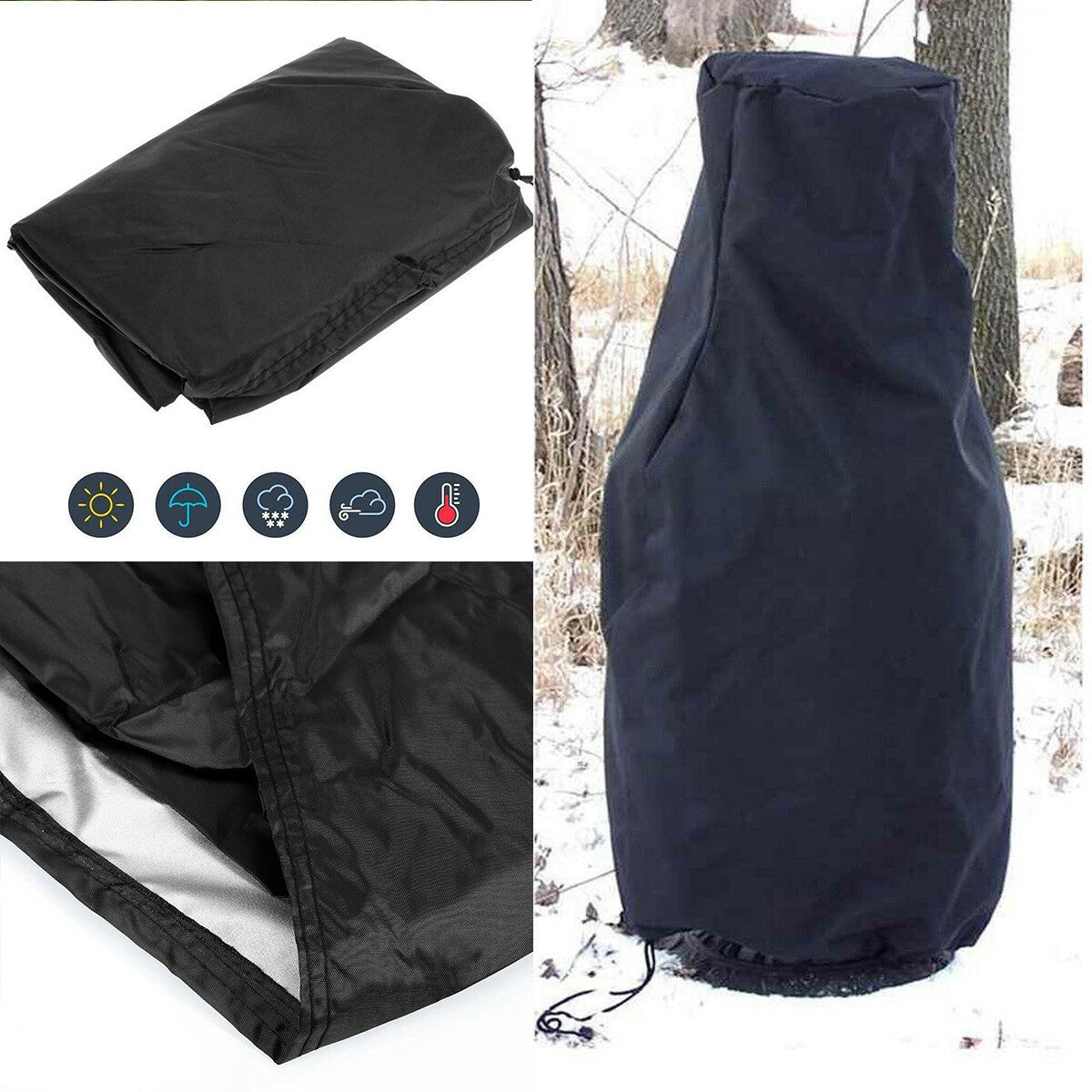 1.2M Heavy Duty BBQ Chimnea Cover Outdoor Waterproof Sun Dust Rain Protector