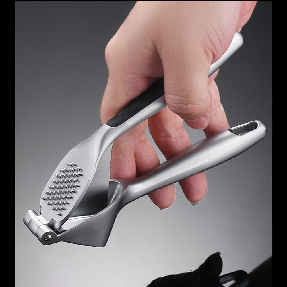 Garlic Press Zinc Alloy Garlic Mincer Crusher With Ergonomic Soft Grip Handle