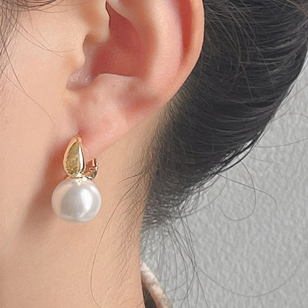 Elegant VINTAGE French Creator Earrings  Faux Pearl Trend Versatile Earring•