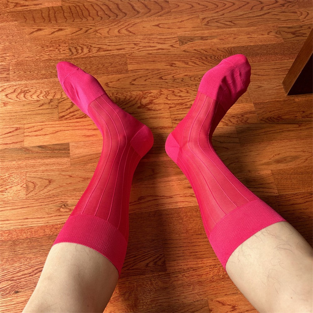 Men's Ultra Thin Sheer Socks 80% Polyamide 20% Spandex for Formal Dress Wear