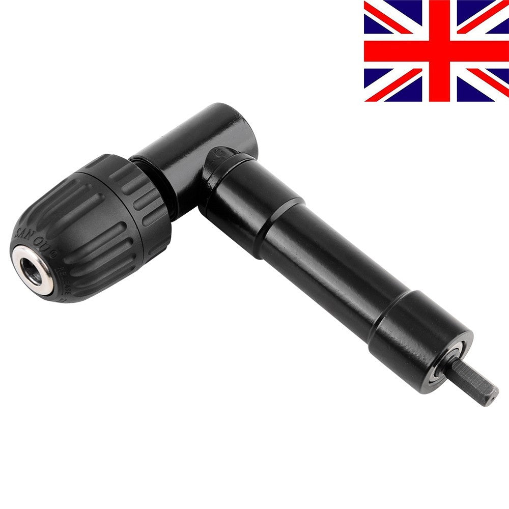 Right Angle 90° Angled Drill Attachment Adapter Metal 0.8mm-10mm 3/8-24UNF Chuck