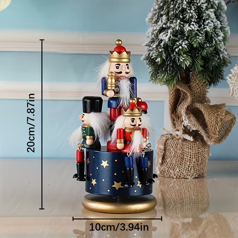 Nutcracker Themed Rotating Music Box Handmade Xmas Ornament Holiday Gift Decor