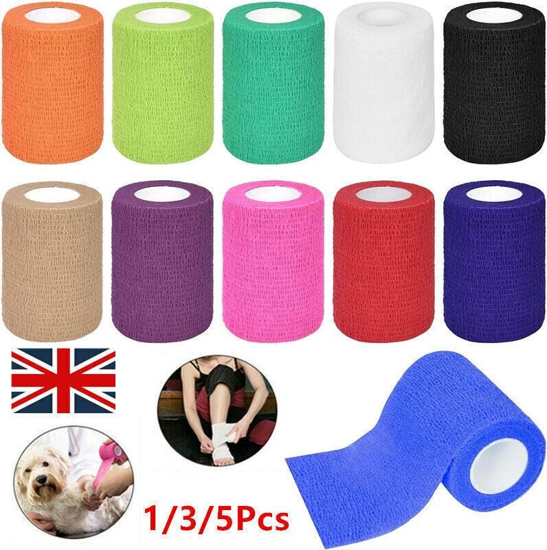Pets Vet Wrap Self-Adhesive Elastic Cohesive Dog Bandage Injury Wrap Tape Wrist