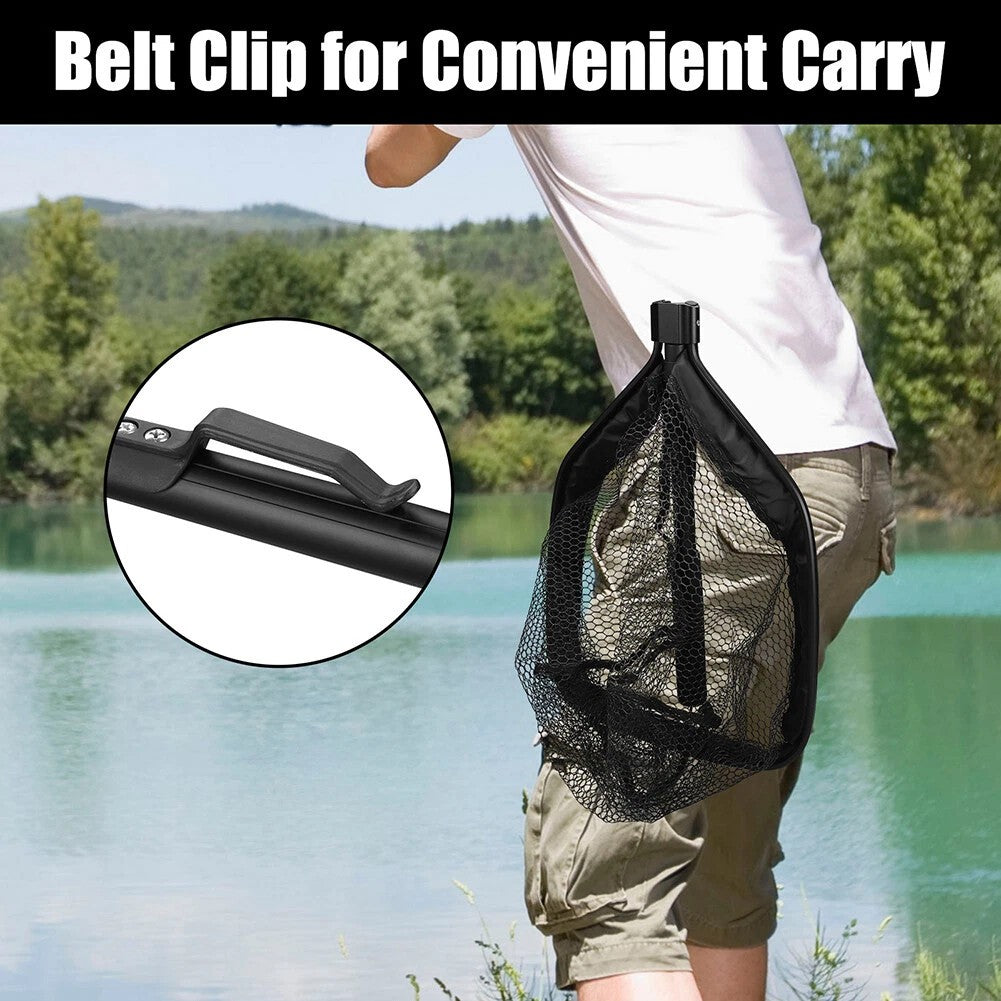 2pcs Rubber Coated Landing Net Telescopic Foldable Floating Fishing Net Trout