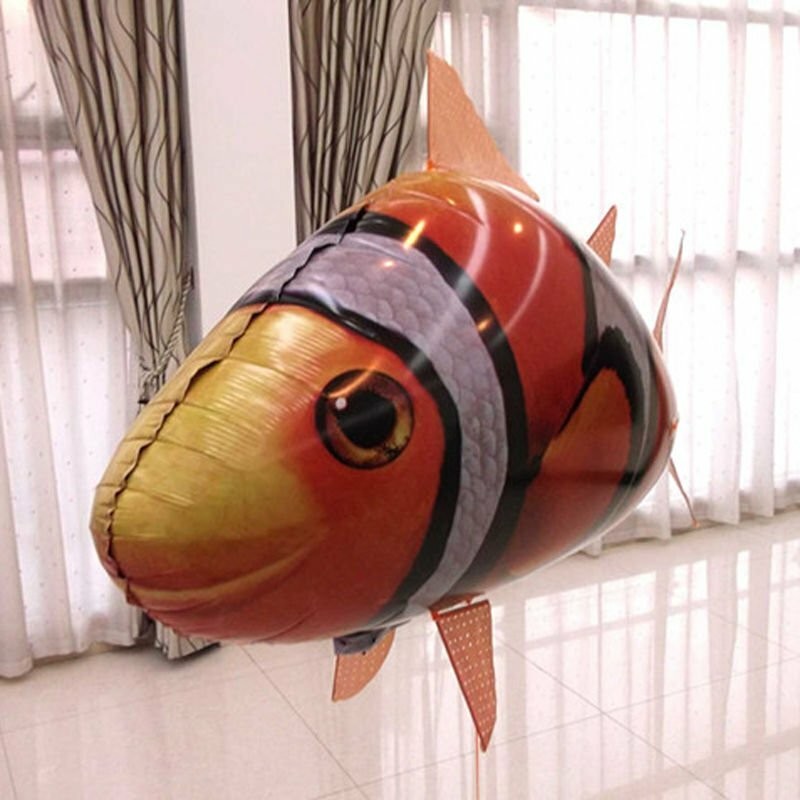 Remote Control Inflatable Balloon Air Swimmer Flying shark Fish Radio Blimp