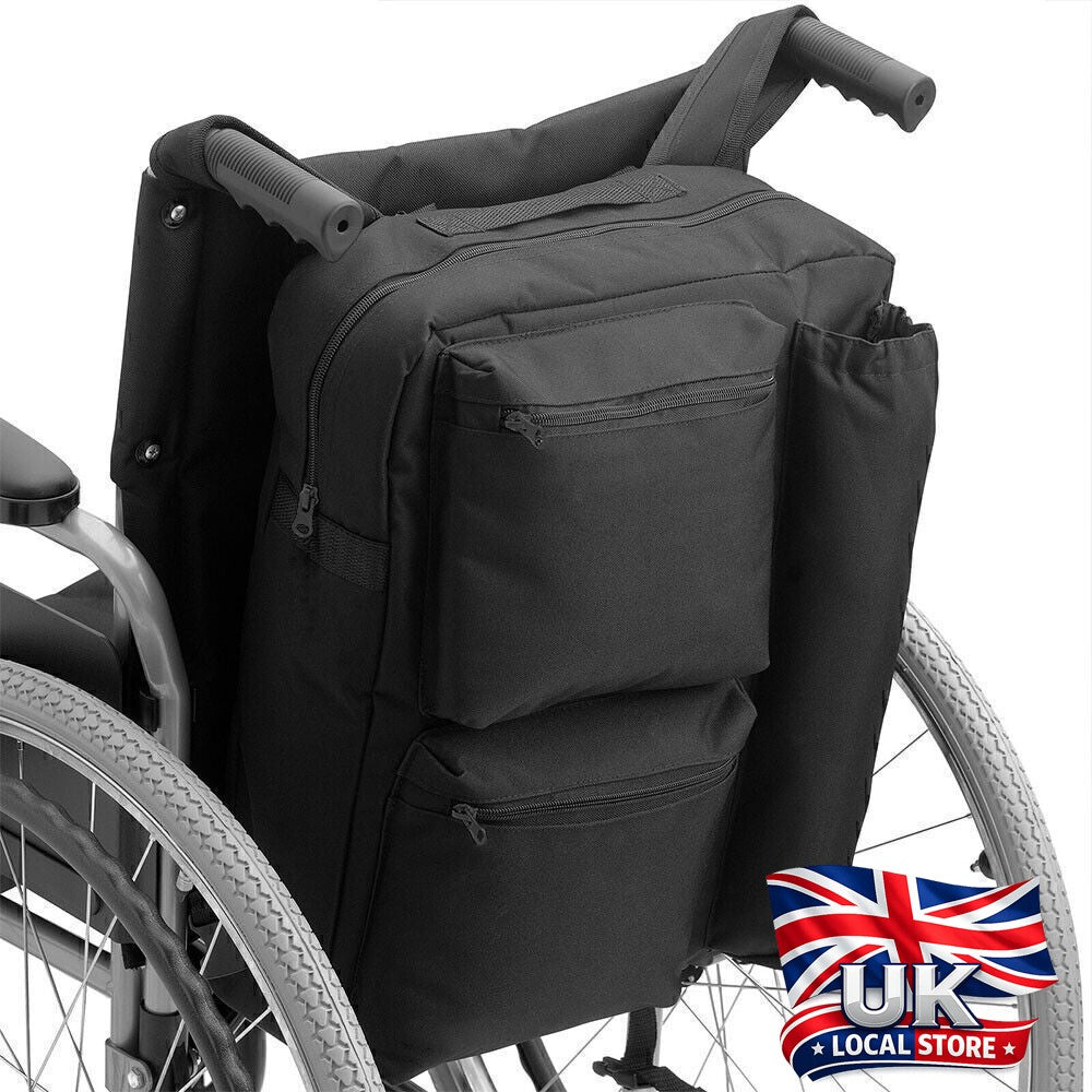 Deluxe Large Wheelchair Mobility Scooter Shopping Bag Holdall Handle Black