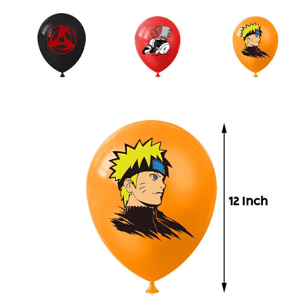 Naruto Theme Happy Birthday Balloons Banner Bunting Cake Topper Party Decor Set