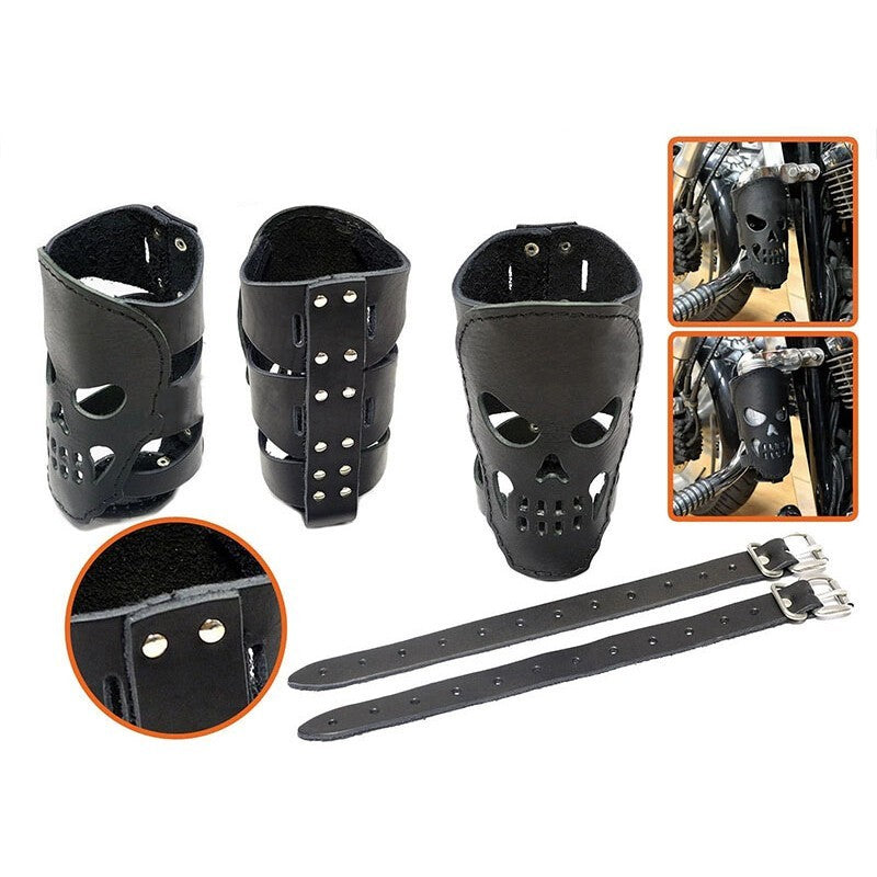 Motorcycle Skull Cup Holder Biker Custom PU Leather Cup Drink Can Bottle Holder