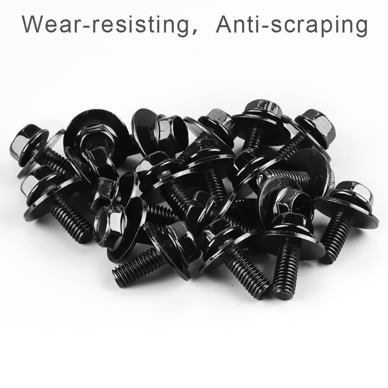 40x Car Body Bolts Screw Fastener Fender M6-1.0x 16mm Long-10mm Hex-17mm Washer