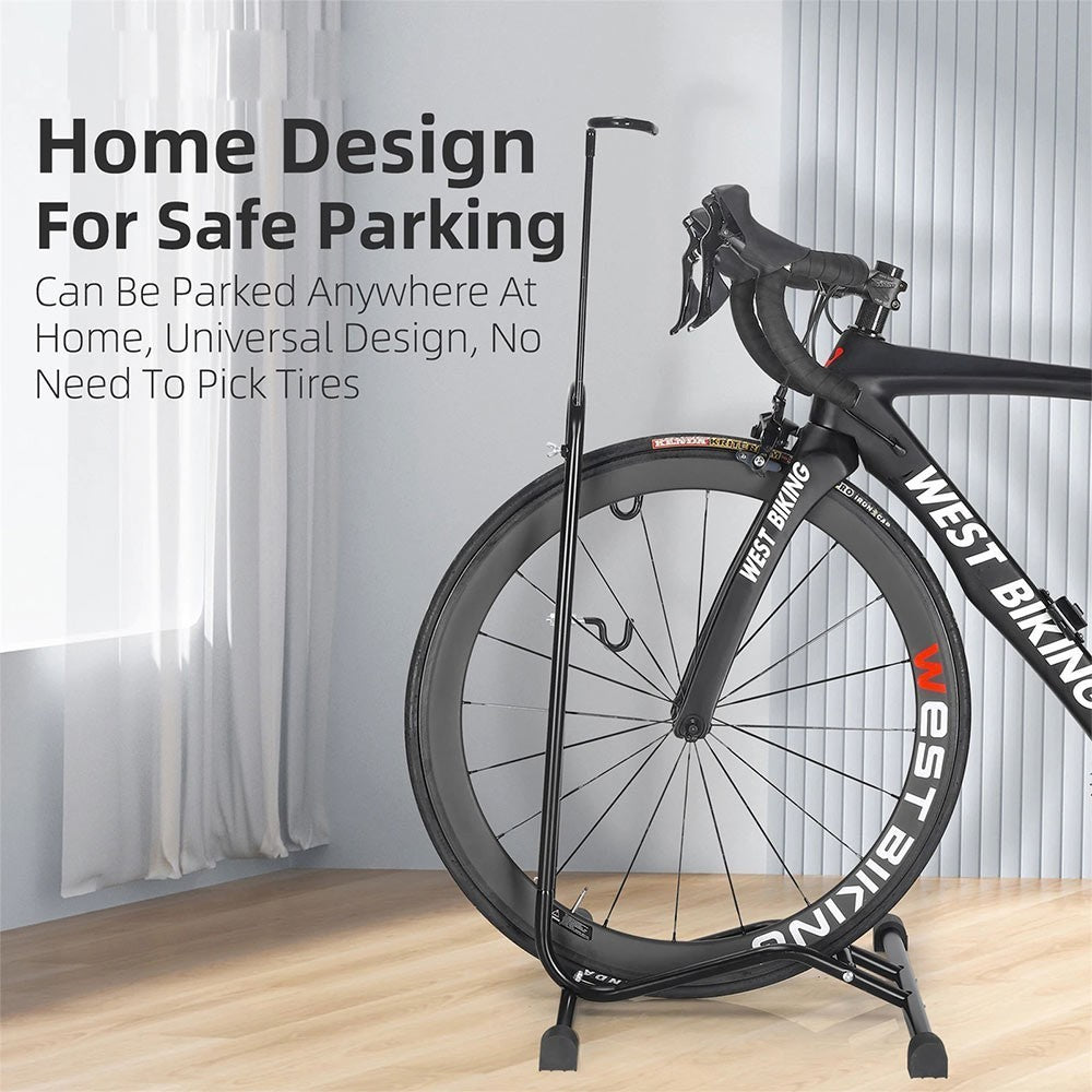 Upright Bike Stand Premium Vertical Adjustable Bicycle Floor Parking Rack Stand