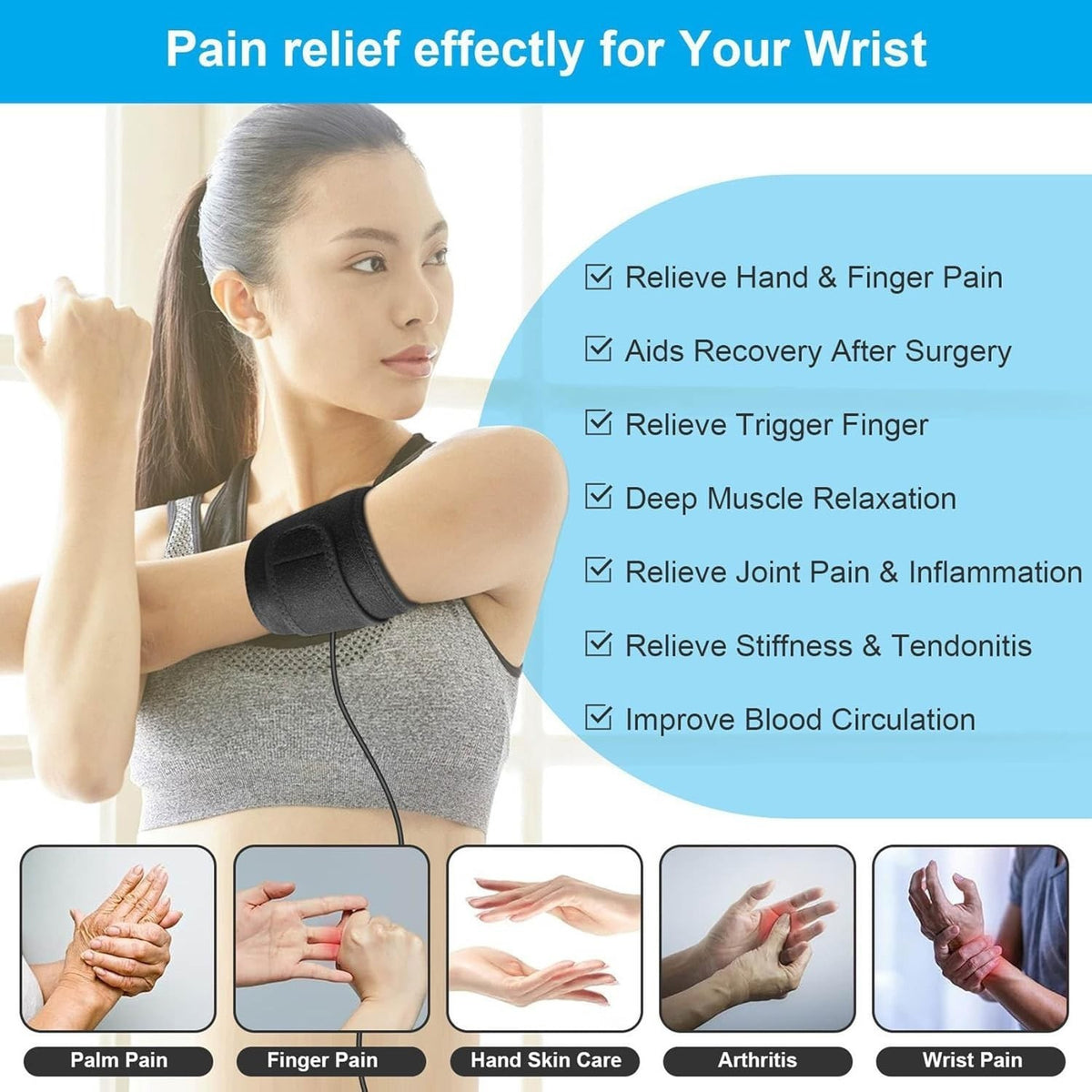 TheraWrap for Carpal Tunnel, Thera Wrap Wrist Wrap With Heat & Massage NEW UK