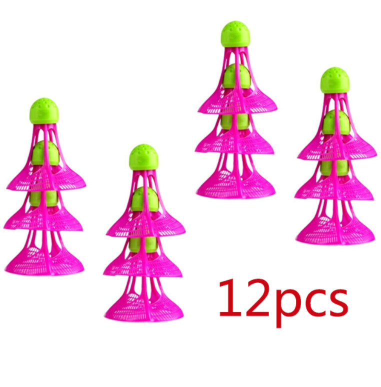 3/6/12Pcs Windproof Nylon Badminton Outdoor Anti-Wind Plastic Training Balls