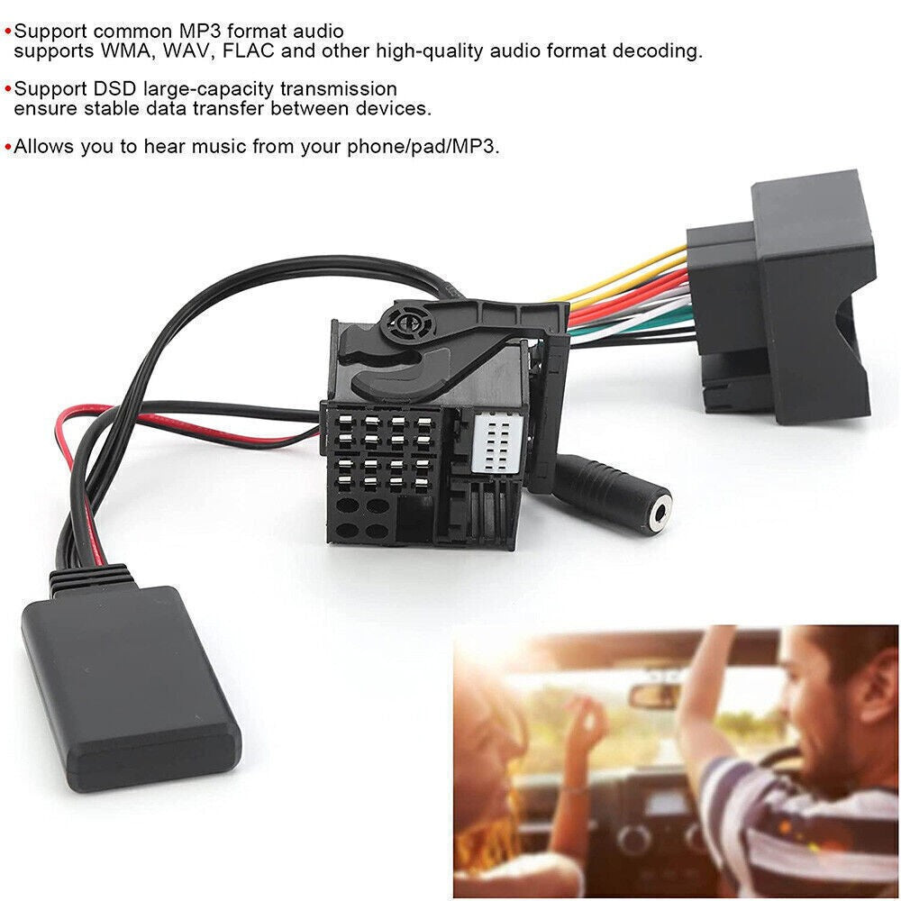 For BMW AUX Bluetooth 5.0 Car Radio Audio Cable Adapter E60 E66 E82 E87 E90 E92